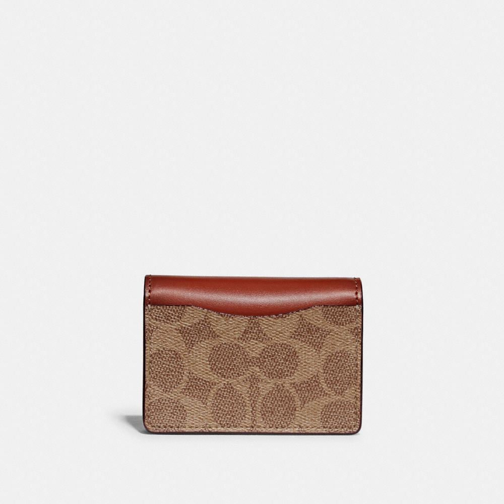 COACH®,ハーフ フラップ カード ケース カラーブロック シグネチャー キャンバス,カード ケース＆定期入れ＆名刺入れ,