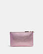 COACH®,SMALL WRISTLET,Pebble Leather,Mini,Brass/Metallic Pink,Back View