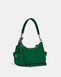 COACH®,PENNIE SHOULDER BAG 25,Mini,Silver/Green,Angle View