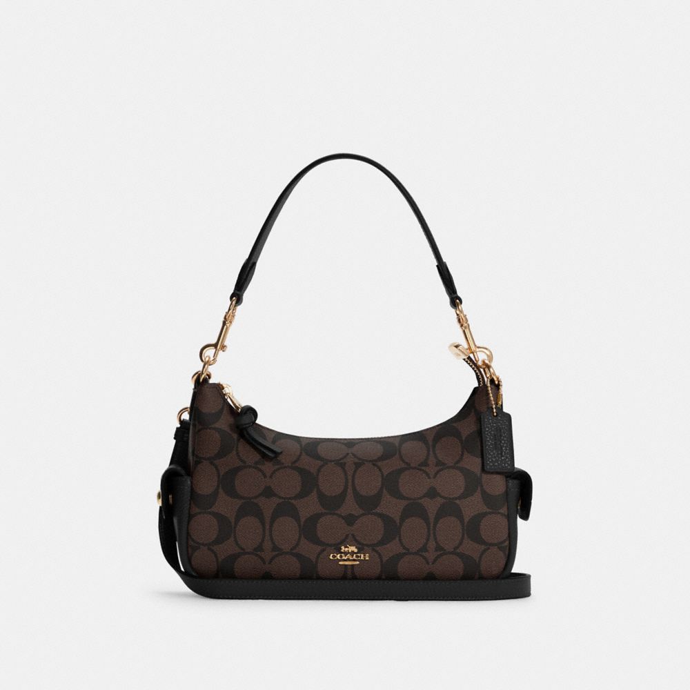 COACH®,Pennie Shoulder Bag 25 In Signature Canvas,,Front View