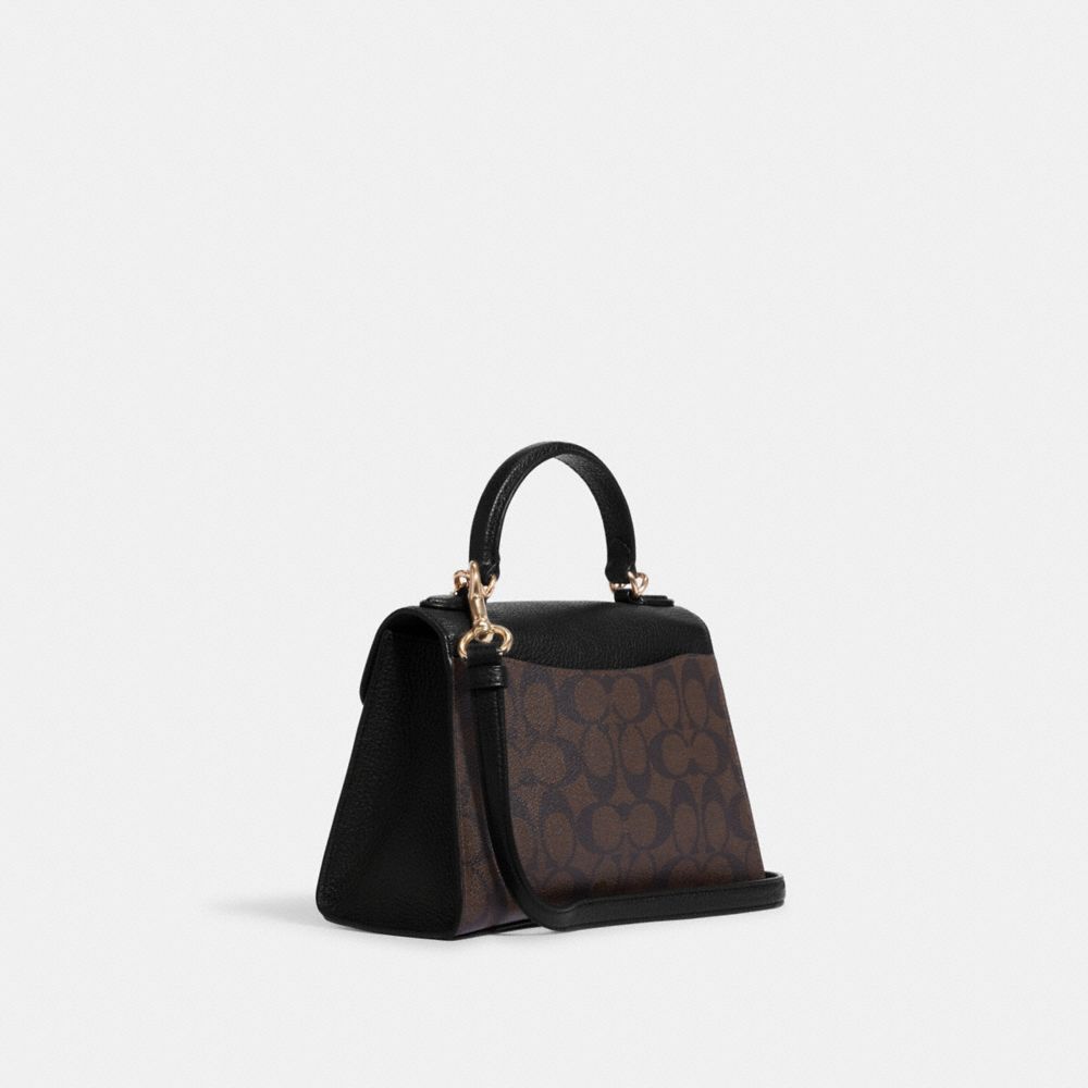 COACH®,Pepper Satchel In Signature Canvas,,Angle View