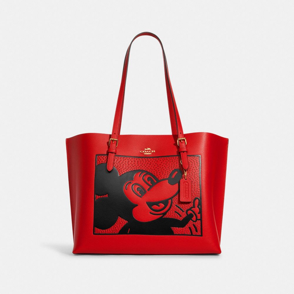 Coach Disney Mickey Mouse Mollie Electric Red Tote + Wallet