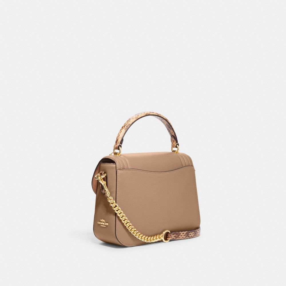 COACH®,Marlie Top Handle Satchel With Border Quilting,,Angle View
