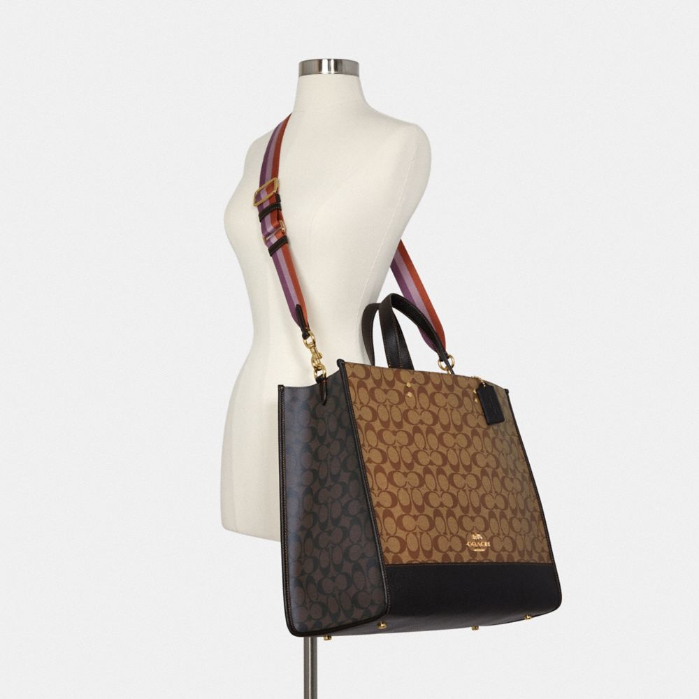 COACH® | Dempsey Tote 40 In Blocked Signature Canvas