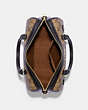 COACH®,ROWAN SATCHEL BAG IN BLOCKED SIGNATURE CANVAS,Medium,Gold/Khaki Brown Multi,Inside View,Top View