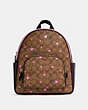COACH®,COURT BACKPACK IN SIGNATURE CANVAS WITH DISCO STAR PRINT,Large,Gold/Khaki Multi,Front View