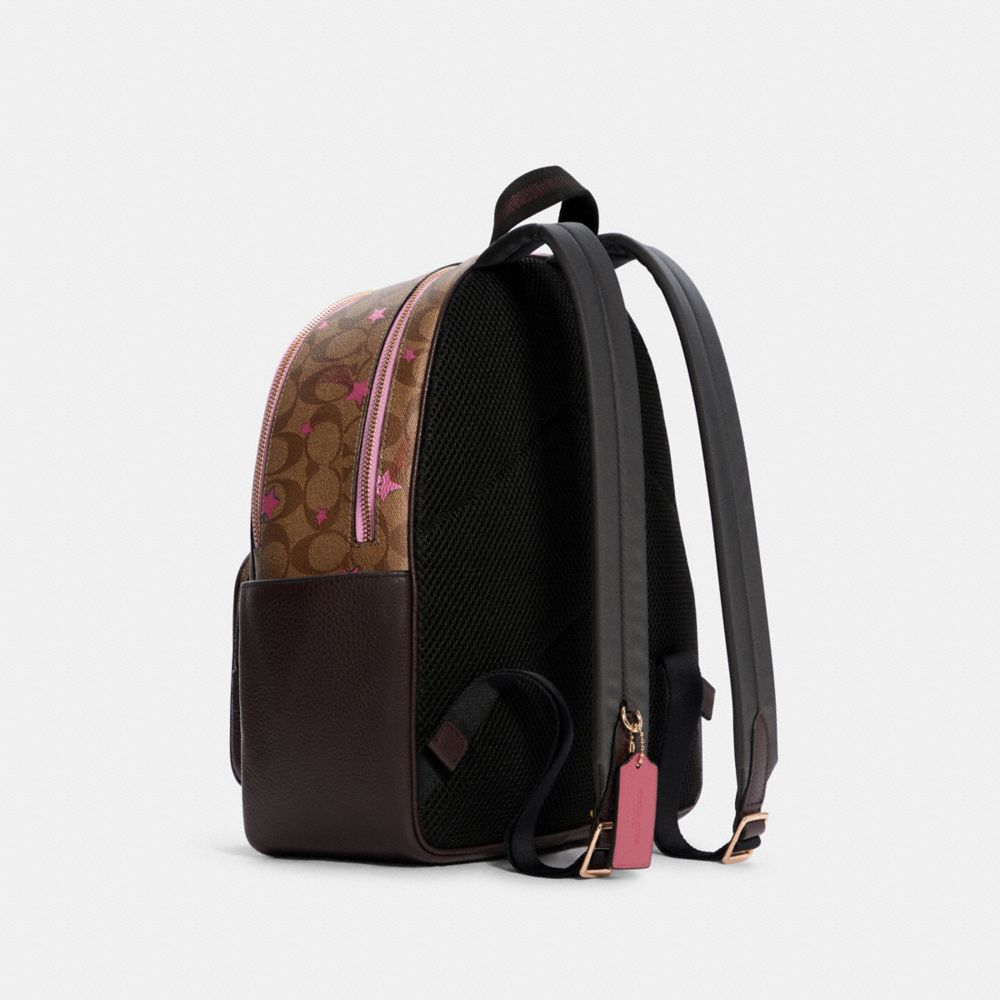 Court Backpack In Signature Canvas With Disco Star Print