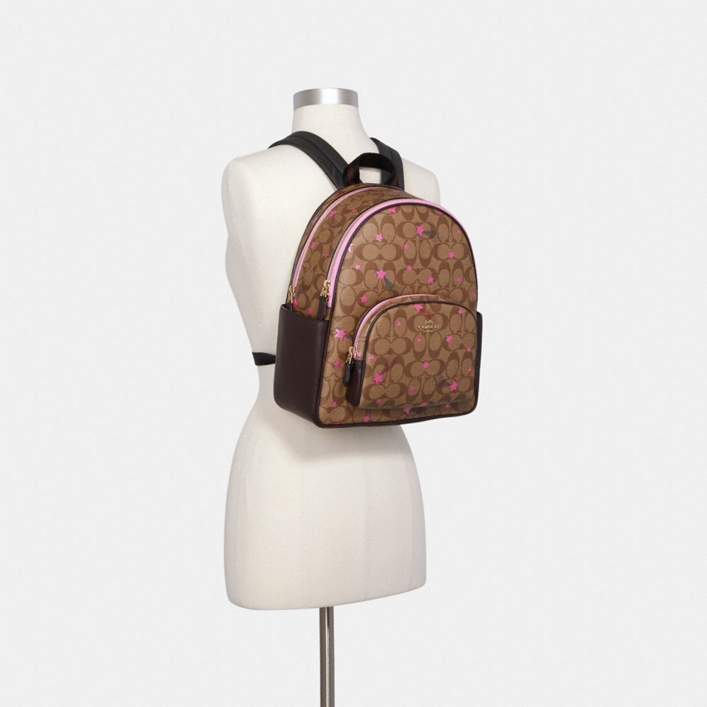 COACH Court Backpack In Signature Canvas With Disco Star Print