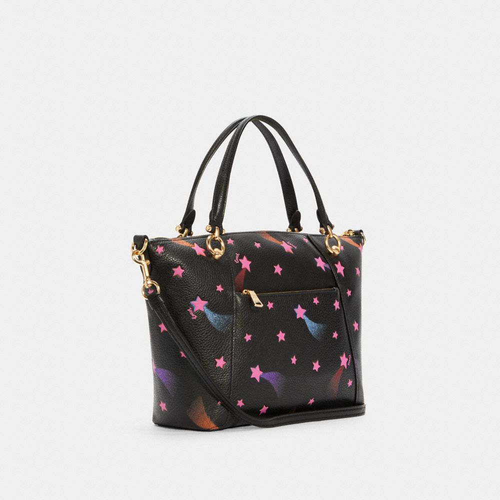 COACH®,Kacey Satchel Bag With Disco Star Print,,Angle View