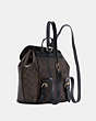 COACH®,KLEO BACKPACK IN SIGNATURE CANVAS,Gold/Brown Black,Angle View