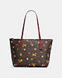 Zip Top Tote Bag In Signature Canvas With Ornament Print