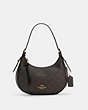 COACH®,KLEO HOBO IN SIGNATURE CANVAS,Medium,Gold/Brown Black,Front View