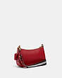 COACH®,JES BAGUETTE,Pebbled Leather,Small,Gold/1941 Red,Angle View