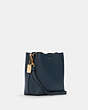 COACH®,MINI TOWN BUCKET BAG,Pebble Leather,Small,Gold/Denim,Angle View