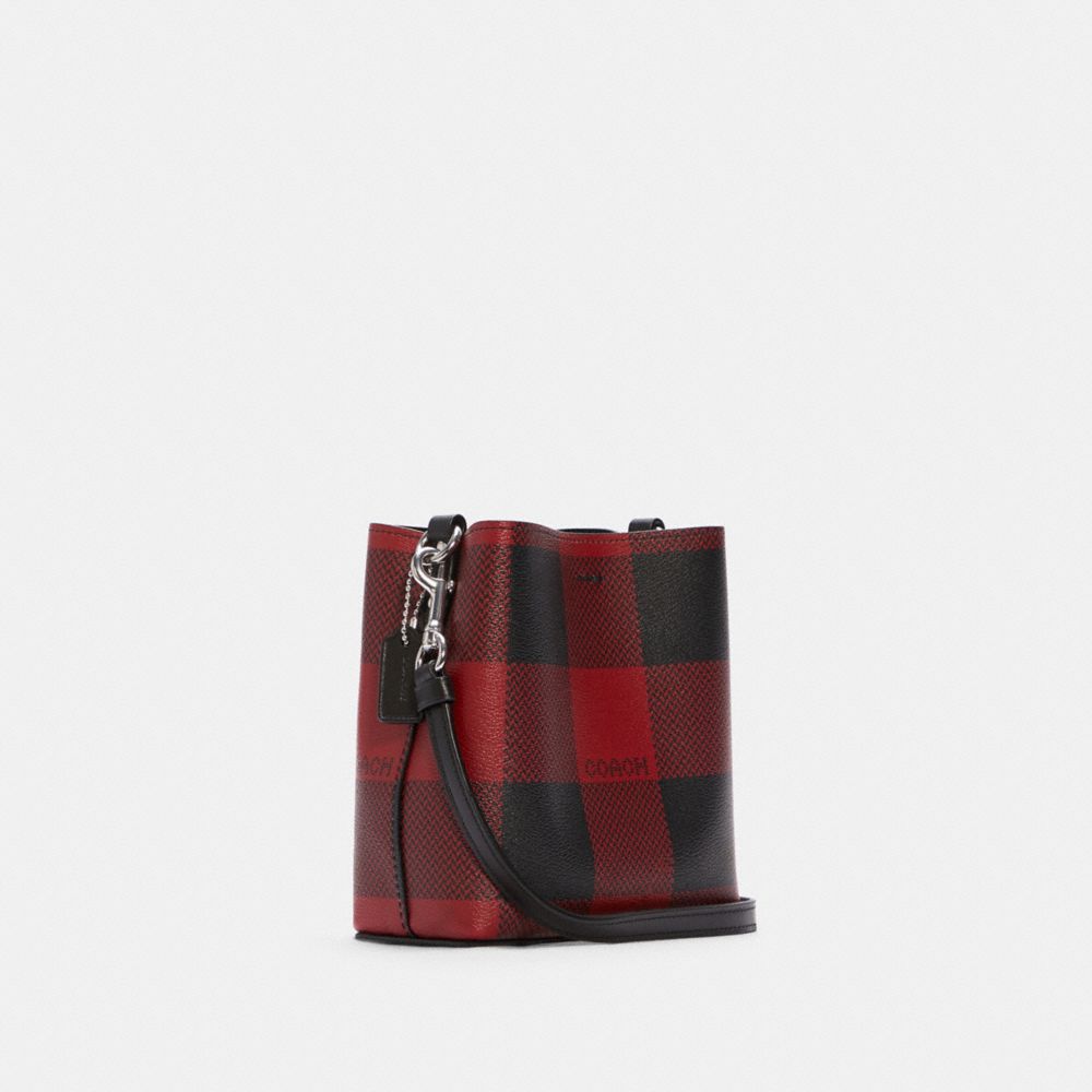 Coach mini camera bag best sale with buffalo plaid print