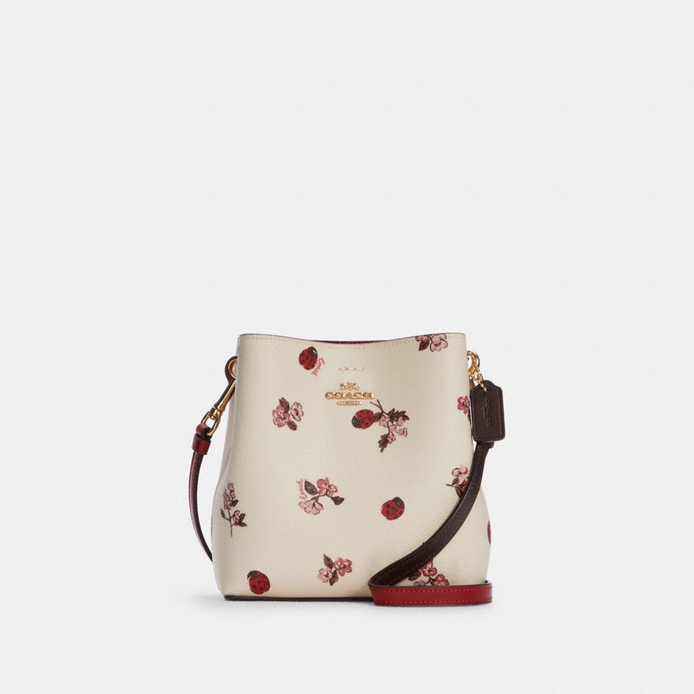 Mini sac seau Town à imprimé floral coccinelle