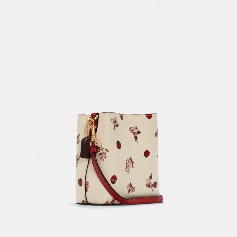 Mini sac seau Town à imprimé floral coccinelle