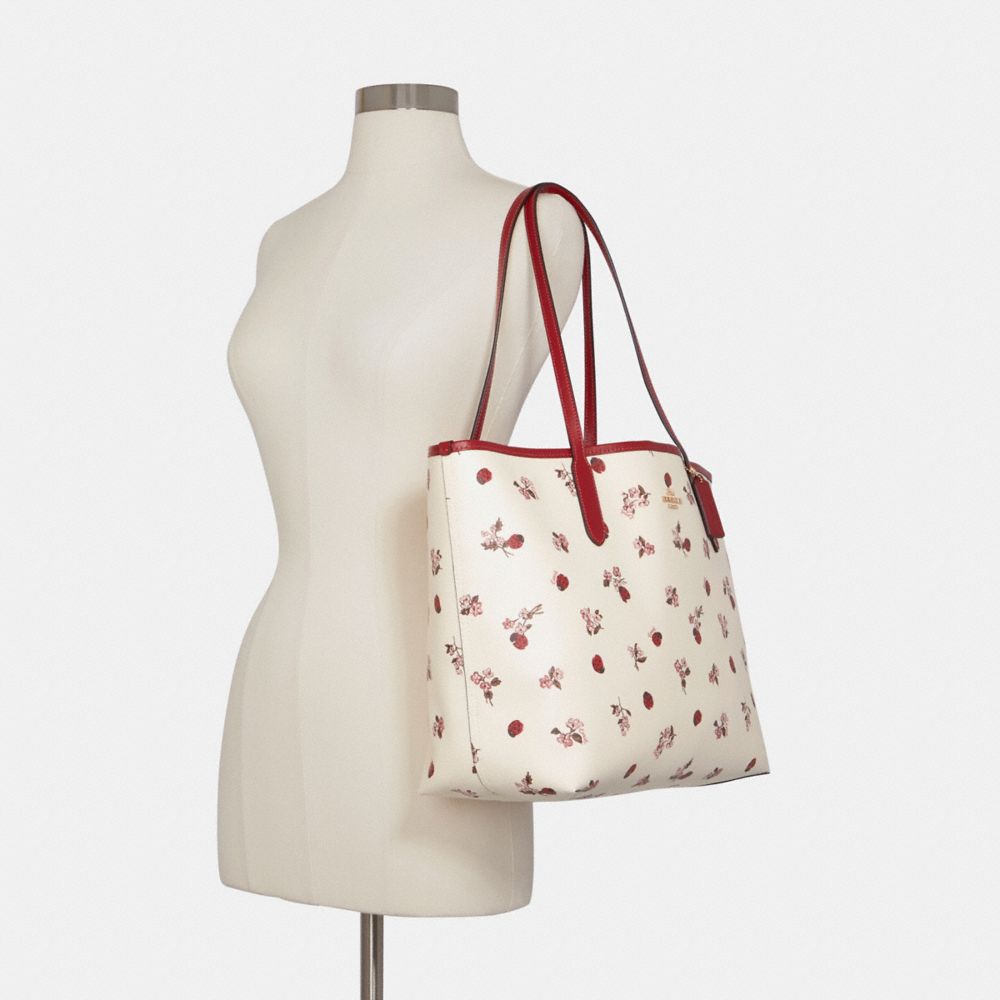 COACH City Tote With Ladybug Floral Print