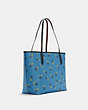 COACH®,CITY TOTE WITH FLORAL BOW PRINT,n/a,X-Large,Silver/Blue Multi,Angle View