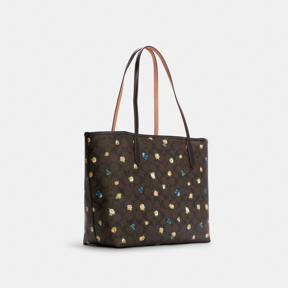 Coach rose 2025 print taylor tote