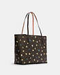 COACH®,CITY TOTE BAG IN SIGNATURE CANVAS WITH VINTAGE MINI ROSE PRINT,n/a,X-Large,Gold/Brown Black Multi,Angle View