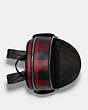COACH®,COURT BACKPACK WITH BUFFALO PLAID PRINT,Signature Coated Canvas/Pebble Leather,X-Large,Silver/Black/1941 Red Multi,Inside View,Top View