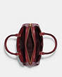 COACH®,MINI LILLIE CARRYALL IN SIGNATURE LEATHER,Medium,Gold/Cherry,Inside View,Top View