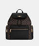 COACH®,BABY BACKPACK IN SIGNATURE CANVAS,Signature Coated Canvas,X-Large,Travel,Gold/Brown Black,Front View