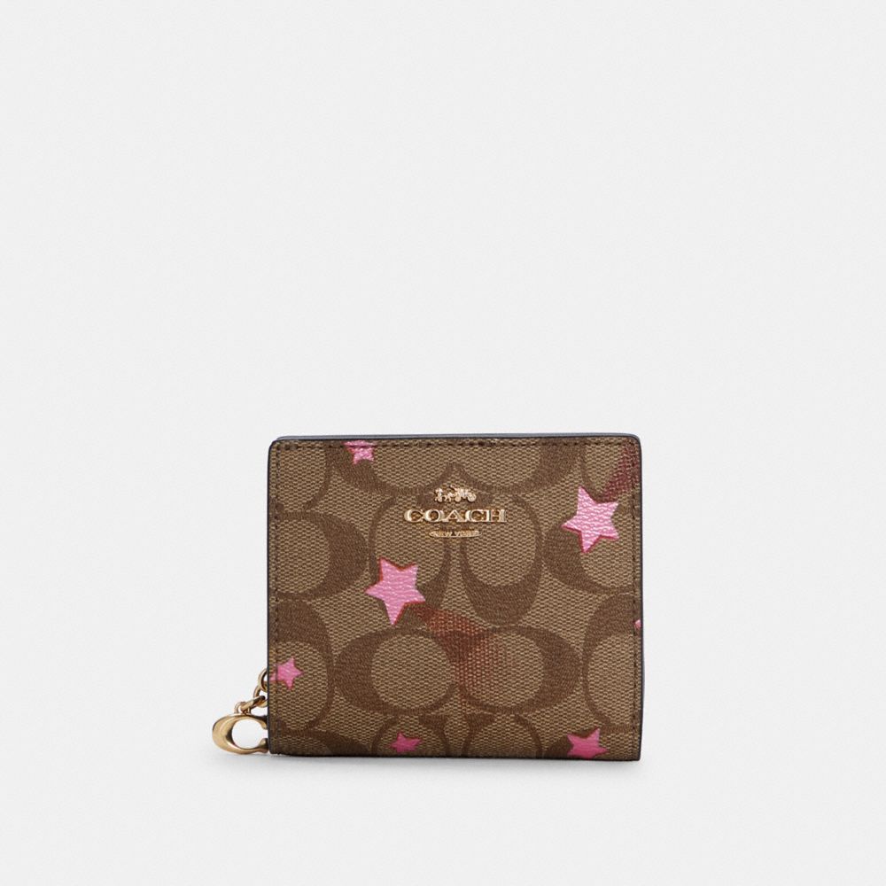 COACH® | Snap Wallet In Signature Canvas With Disco Star Print
