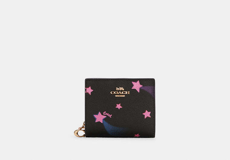 Snap Wallet With Disco Star Print