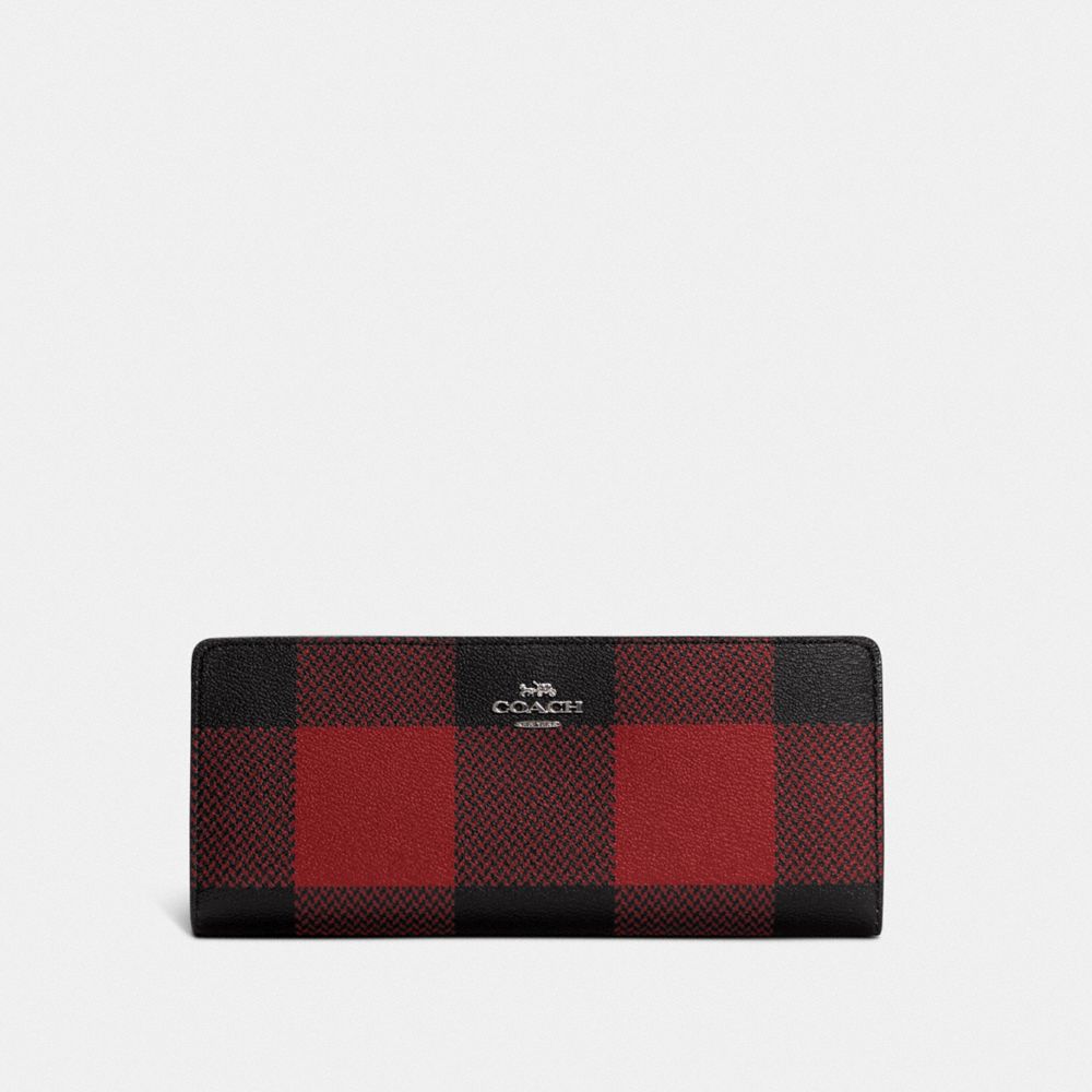 Coach buffalo 2025 plaid wallet