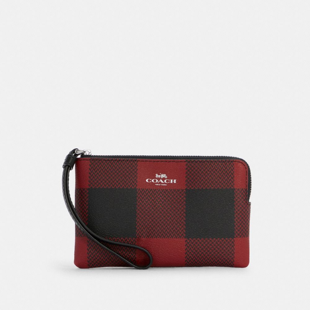 Coach plaid wallet new arrivals