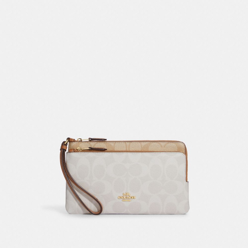 Coach Outlet Double Zip Wallet In Signature Canvas - ShopStyle