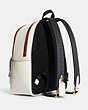 COACH®,COURT BACKPACK IN SIGNATURE CANVAS WITH TIGER,Gold/Light Khaki Chalk,Angle View