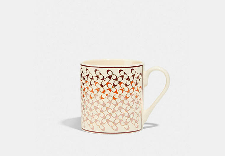 COACH®,SIGNATURE MUG,n/a,Chalk/Pink Multi,Front View image number 0