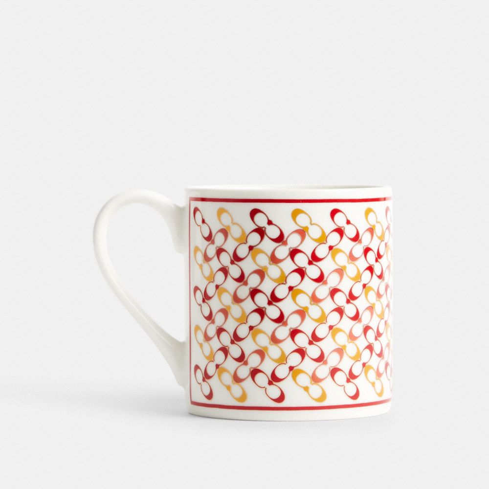 COACH®,TASSE SIGNATURE,s. o.,Noisette/Rouge sport multi,Front View