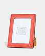COACH®,PICTURE FRAME,Pebble Leather,Mini,Brass/Tangerine/Light Saddle,Front View