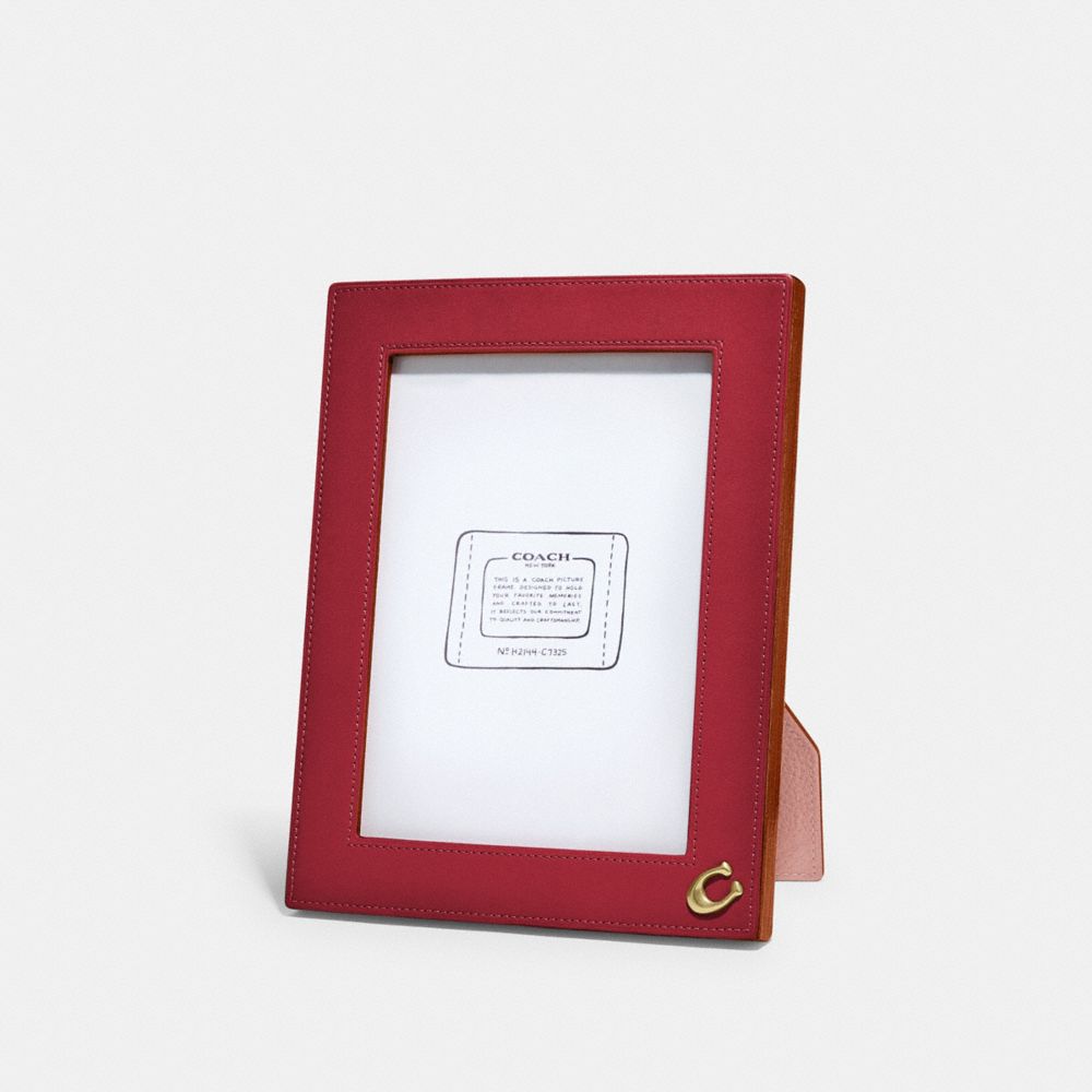 COACH®,PICTURE FRAME,Mini,Brick Red Pink,Front View