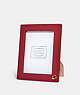 COACH®,PICTURE FRAME,Pebble Leather,Mini,Brick Red Pink,Front View