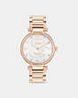 COACH®,CARY WATCH, 34MM,Metal,Rose gold,Front View