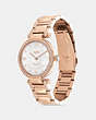 COACH®,CARY WATCH, 34MM,Metal,Rose gold,Angle View