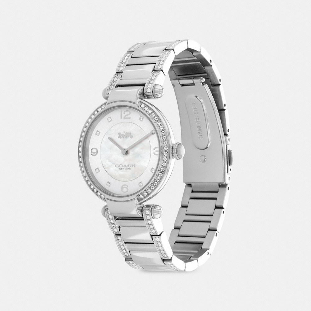 COACH®,CARY WATCH, 34MM,Metal,Stainless Steel,Angle View