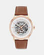 COACH®,HARRISON WATCH, 42MM,Metal,Saddle,Front View