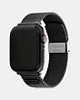 COACH®,APPLE WATCH® STRAP, 42MM and 44MM,Mesh,Black,Angle View
