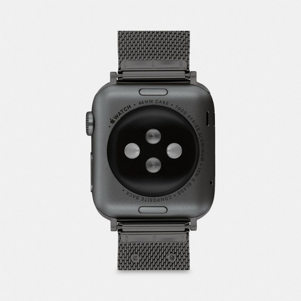 COACH®,APPLE WATCH® STRAP, 42MM and 44MM,Mesh,Black,Back View