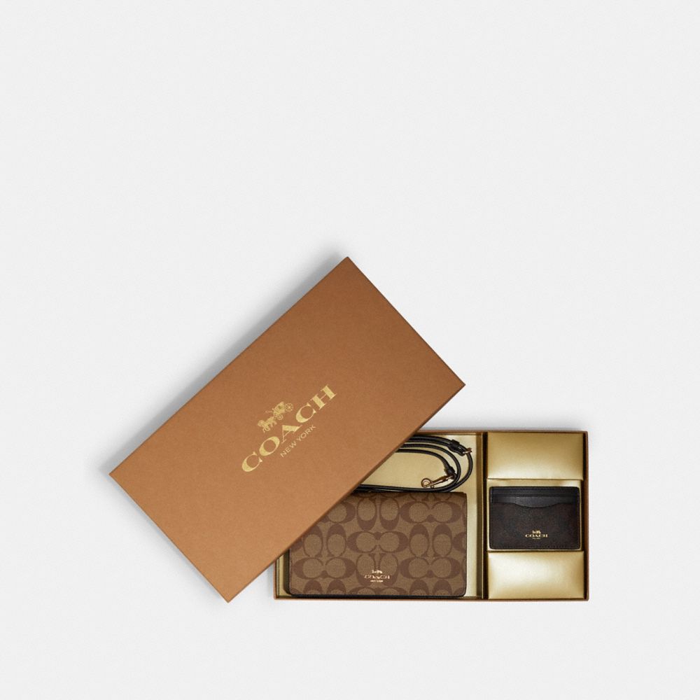 brown coach card holder