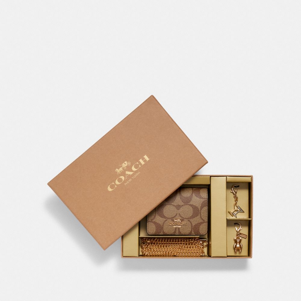 COACH®  Boxed Mini Wallet On A Chain In Signature Canvas With