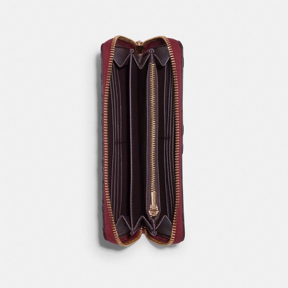 Long Zip Around Wallet In Signature Leather