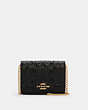 COACH®,MINI WALLET ON A CHAIN IN SIGNATURE LEATHER,Smooth Calf Leather,Mini,Gold/Black,Front View