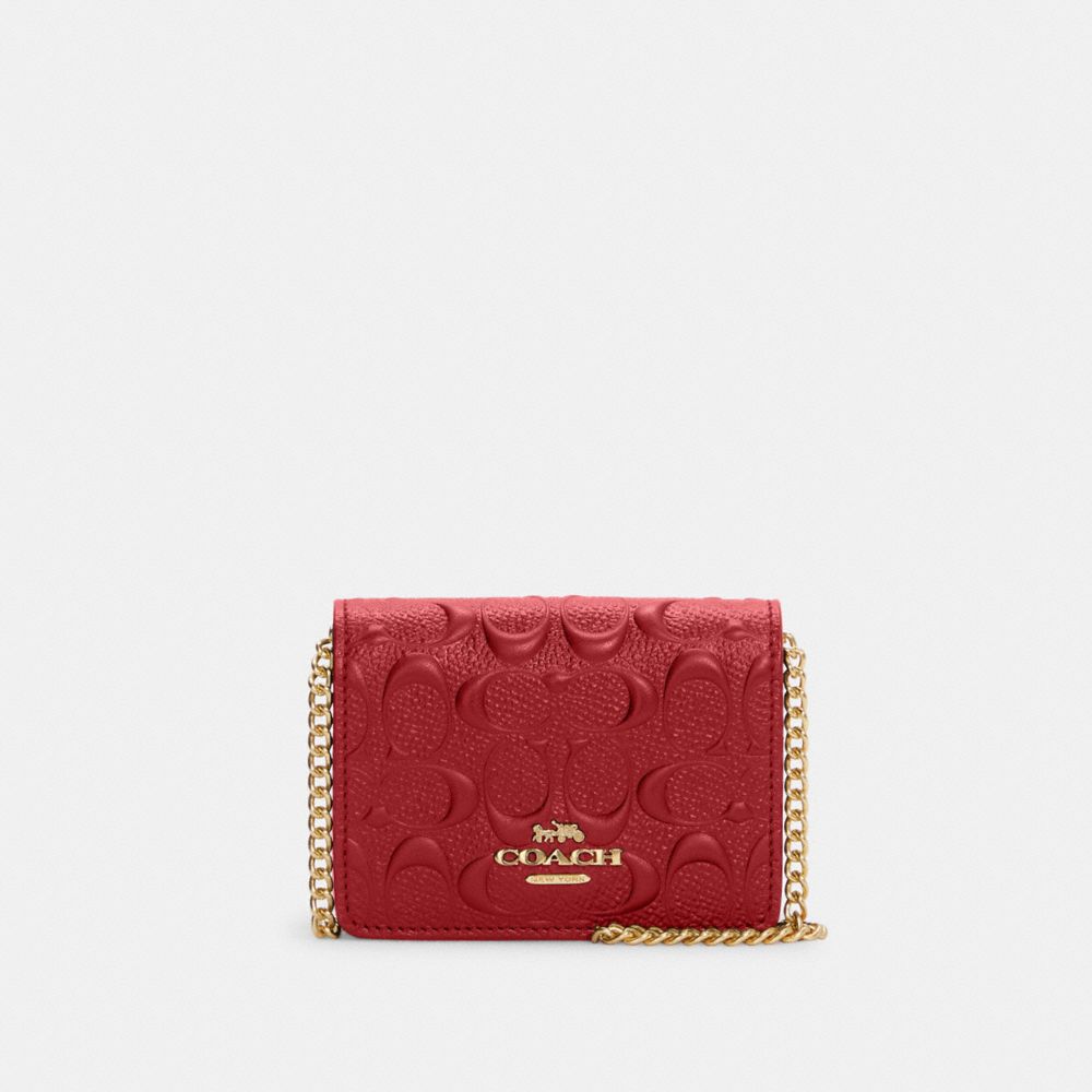 COACH Mini Wallet On A Chain In Signature Leather